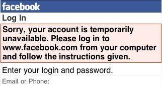 Невірний пароль і помилковий код при вході в аккаунт Facebook
