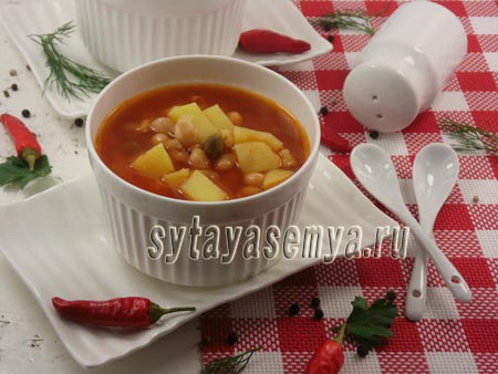 Томатний суп з тунцем в мультиварці, рецепт з фото
