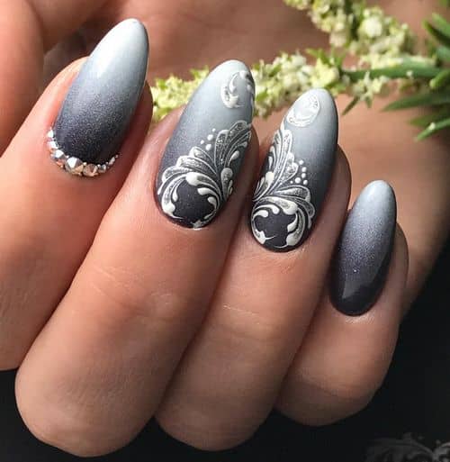Сірий манікюр 2022 нігті з сірим дизайном короткі, модний колір, фото, весна, літо, осінь, зима