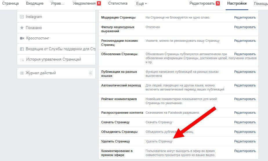 Як видалити публічну сторінку компанії в Фейсбук