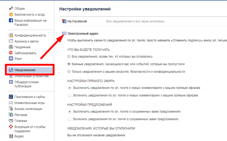 Как включить почту. Уведомление на компьютере. Как включить уведомления. Facebook уведомления. Как отключить уведомления на почту.