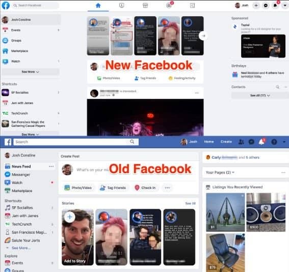 Facebook впровадив новий дизайн в 2020 році